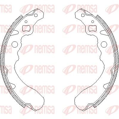 4390.00 REMSA Drum brake pads HONDA Rear Axle, Ø: 165 x 26 mm, without lever