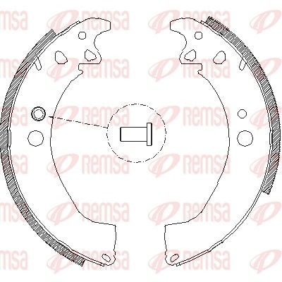 Drum brake pads REMSA Rear Axle, Ø: 300 x 57 mm, without lever, with accessories - 4502.00