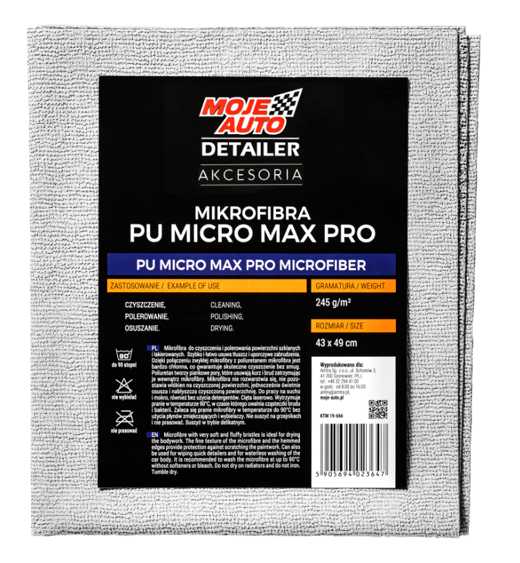 Microfiber cleaning cloth MOJE AUTO DETAILER PU MICRO MAX PRO 19666