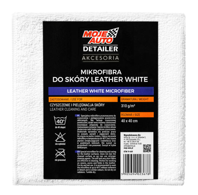 Cleaning cloth MOJE AUTO DETAILER LEATHER WHITE 19669
