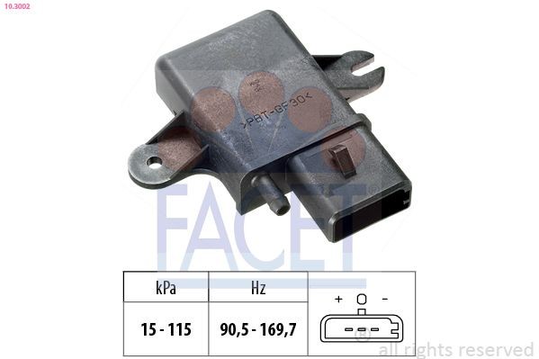 FACET 10.3002 Air Pressure Sensor, height adaptation Pressure from 15 kPa, Pressure to 115 kPa, Made in Italy - OE Equivalent