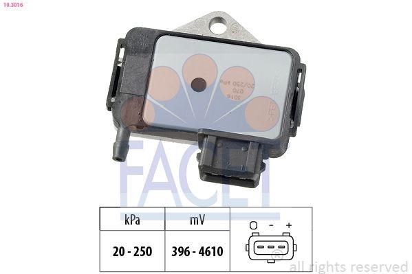 EPS 1.993.016 FACET 10.3016 Air Pressure Sensor, height adaptation 1041355