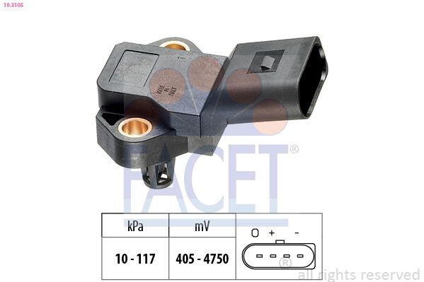 EPS 1.993.105 FACET 10.3105 Air Pressure Sensor, height adaptation 036 906 051 F