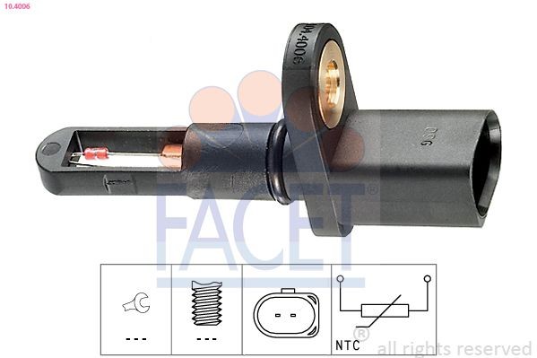 FACET 10.4006 Sender Unit, intake air temperature Made in Italy - OE Equivalent