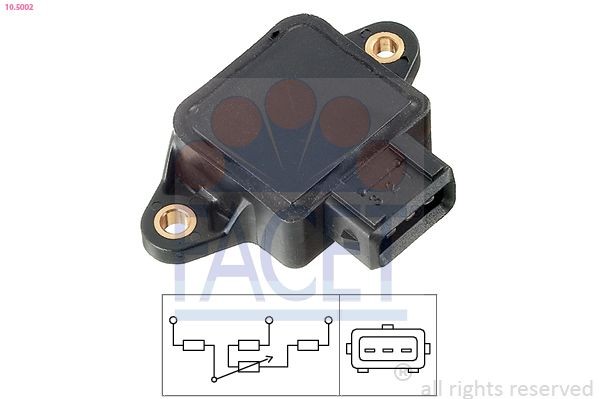 FACET 10.5002 Throttle position sensor Made in Italy - OE Equivalent