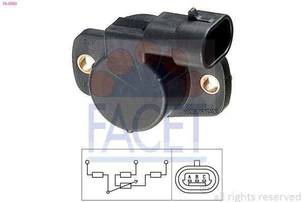 FACET 10.5083 Throttle position sensor Made in Italy - OE Equivalent