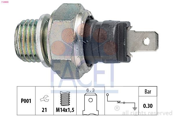 Oil Pressure Switch FACET 7.0000 - Fiat 128 Sensors, relays, control units spare parts order