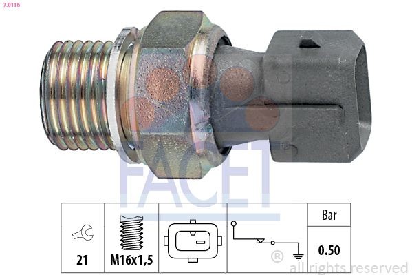 Fiat 1500-2300 Oil pressure switch 2180022 FACET 7.0116 online buy