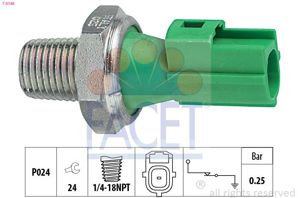 EPS 1.800.146 FACET 1/4-18NPT, Made in Italy - OE Equivalent Oil Pressure Switch 7.0146 buy