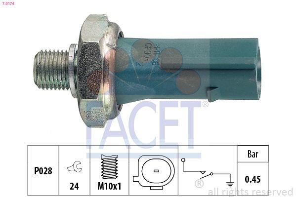 FACET Oil pressure switch AUDI Q5 (FYB) new 7.0174