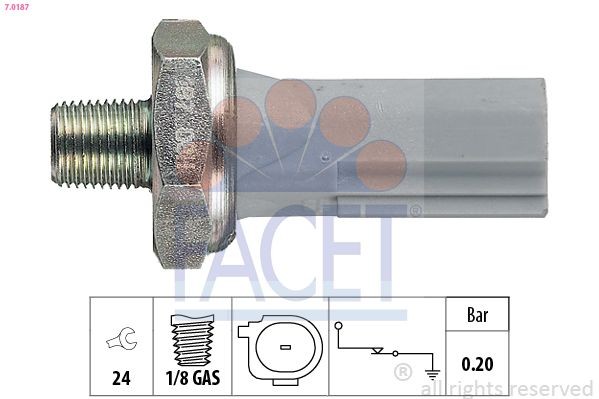 Original FACET EPS 1.800.187 Engine oil pressure sensor 7.0187 for FIAT 1500-2300