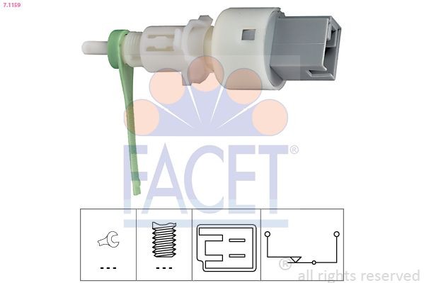 FACET 7.1159 Switch, clutch control (cruise control) Made in Italy - OE Equivalent
