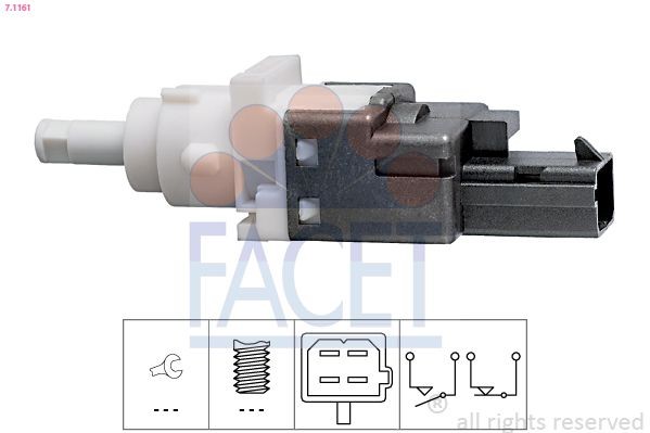 FACET 7.1161 Brake Light Switch Mechanical, Made in Italy - OE Equivalent