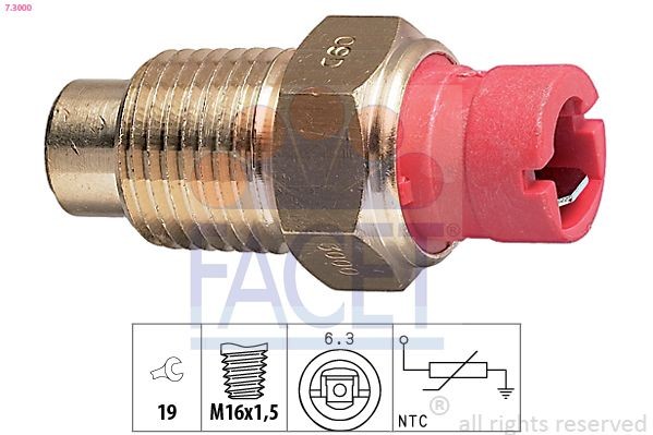 Fiat 126 Engine cooling system parts - Sensor, coolant temperature FACET 7.3000