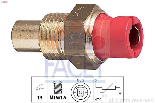 EPS 1.830.002 FACET Made in Italy - OE Equivalent Spanner Size: 19 Coolant Sensor 7.3002 buy