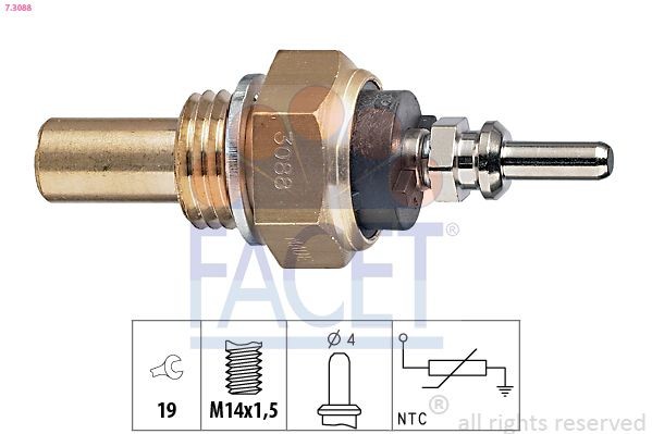 EPS 1.830.088 FACET Made in Italy - OE Equivalent Spanner Size: 19 Coolant Sensor 7.3088 buy