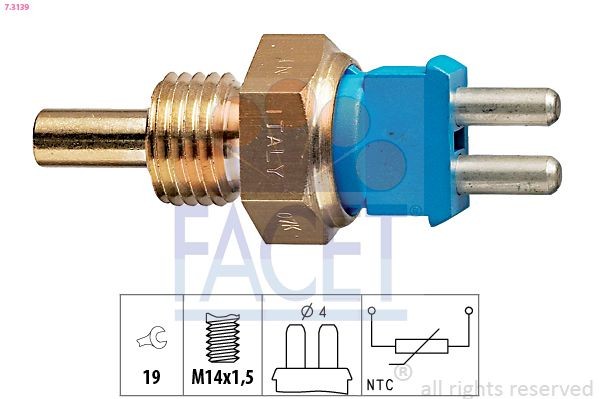 EPS 1.830.139 FACET Made in Italy - OE Equivalent Sensor, coolant temperature 7.3139 buy