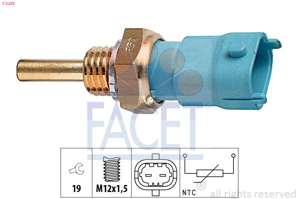 FACET 7.3239 Oil temperature sensor M12x1,5, without connector parts, Made in Italy - OE Equivalent