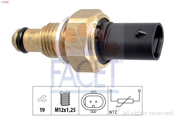 7.3338 Fuel temperature sensor EPS 1.830.338 FACET Made in Italy - OE Equivalent