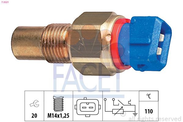EPS 1.830.521 FACET Made in Italy - OE Equivalent Spanner Size: 20 Coolant Sensor 7.3521 buy