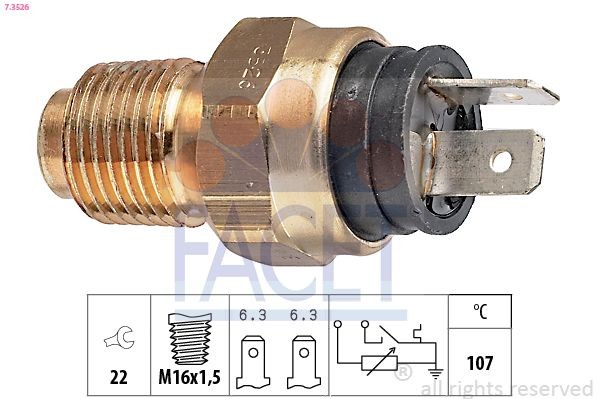 EPS 1.830.526 FACET Made in Italy - OE Equivalent Spanner Size: 22 Coolant Sensor 7.3526 buy