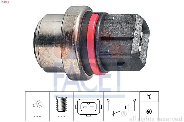 FACET 7.4075 Temperature Switch, coolant warning lamp Made in Italy - OE Equivalent
