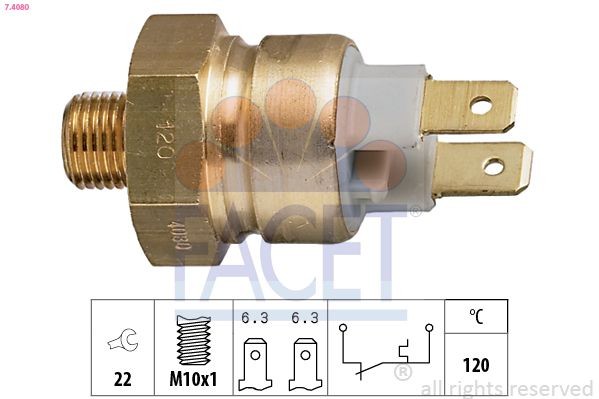 Image of FACET 7.4080 Temperature Switch, coolant warning lamp