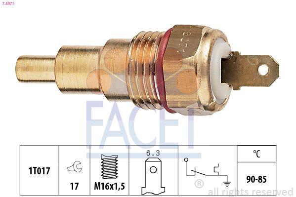 EPS 1.850.013 FACET M22x1,5, Made in Italy - OE Equivalent Radiator fan switch 7.5013 buy