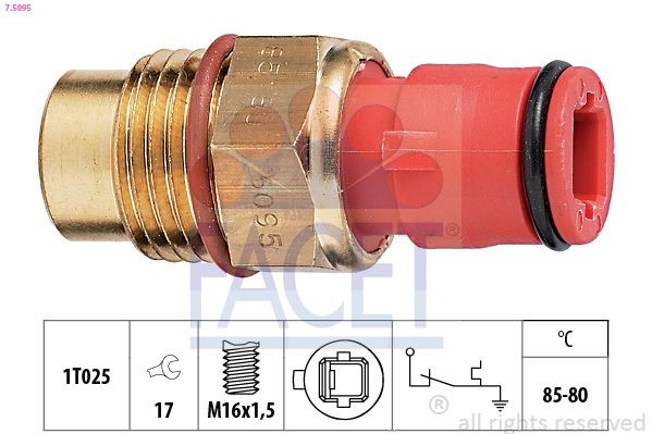 EPS 1.850.095 FACET M16x1,5, Made in Italy - OE Equivalent Radiator fan switch 7.5095 buy