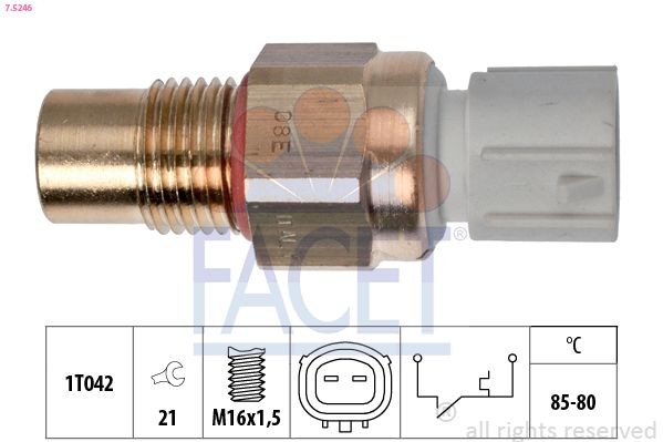 Coolant fan switch FACET M16x1,5, Made in Italy - OE Equivalent - 7.5246