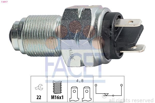 FACET 7.6017 Reverse light switch Made in Italy - OE Equivalent