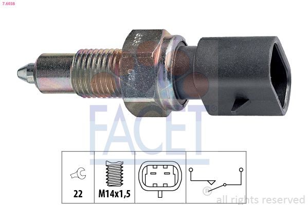 Lancia Y Reverse light switch FACET 7.6038 cheap