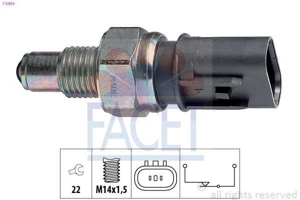 FACET 7.6084 Reverse light switch Made in Italy - OE Equivalent