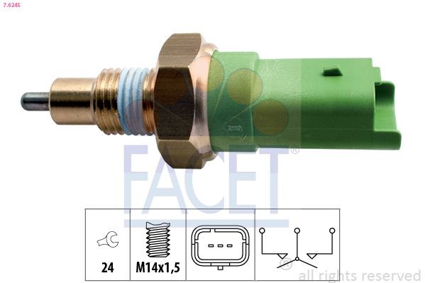 Dacia Reverse light switch FACET 7.6245 at a good price