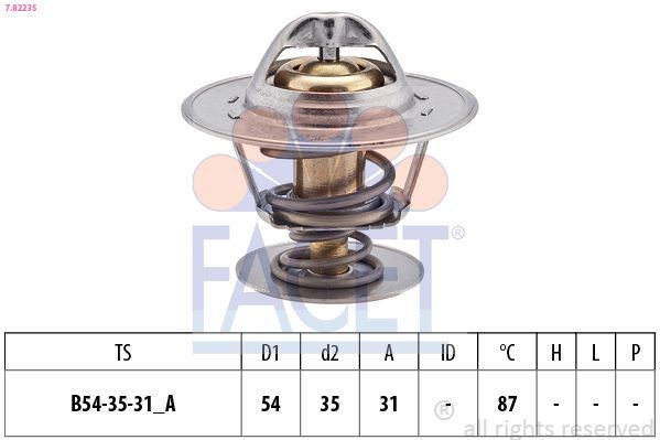 Great value for money - FACET Engine thermostat 7.8223S