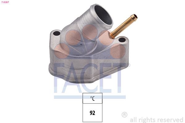 FACET 7.8287 Engine thermostat Opening Temperature: 92°C, Made in Italy - OE Equivalent, with seal