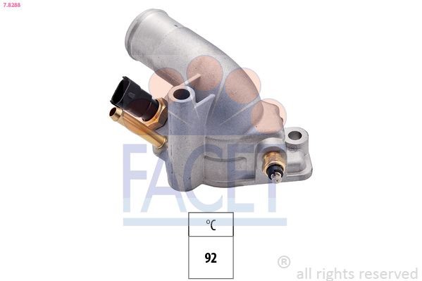 FACET 7.8288 Engine thermostat Opening Temperature: 92°C, Made in Italy - OE Equivalent, with seal