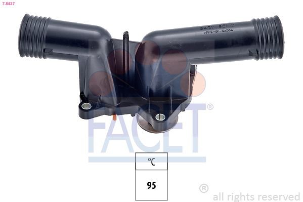 FACET 7.8427 Engine thermostat Opening Temperature: 95°C, Made in Italy - OE Equivalent, with seal