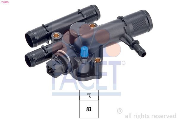 FACET 7.8505 Engine thermostat Opening Temperature: 83°C, Made in Italy - OE Equivalent, with seal