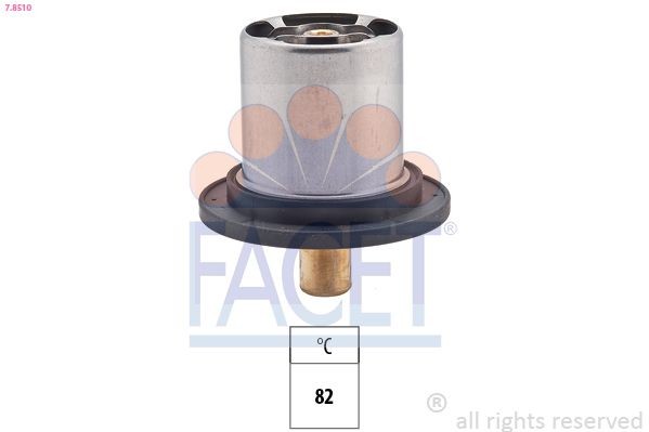7.8510 FACET Coolant thermostat FIAT Opening Temperature: 82°C, Made in Italy - OE Equivalent