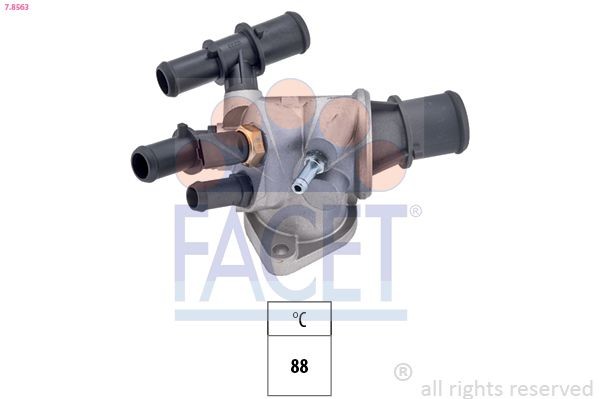 EPS 1.880.563 FACET Opening Temperature: 88°C, Made in Italy - OE Equivalent, with seal Thermostat, coolant 7.8563 buy