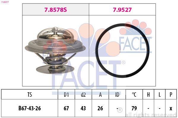 7.8577 FACET Kühlwasserthermostat für IVECO online bestellen