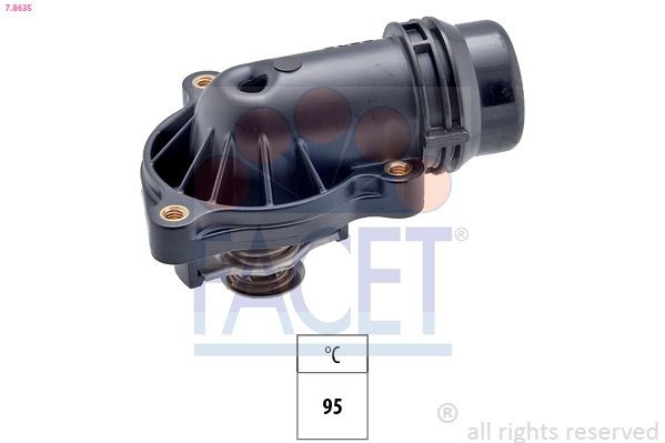 FACET 7.8635 Engine thermostat Opening Temperature: 95°C, Made in Italy - OE Equivalent, with seal