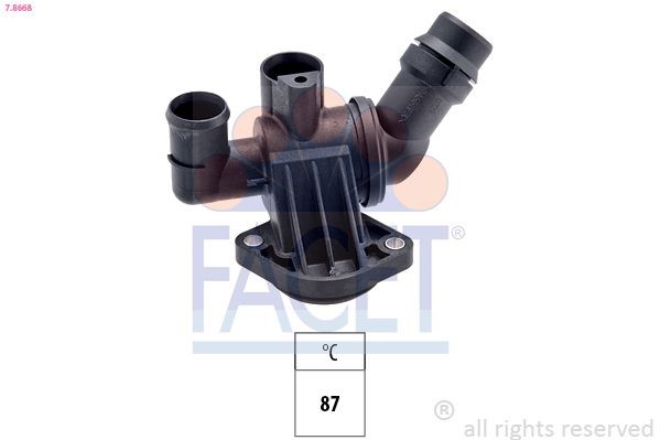 FACET 7.8668 Engine thermostat Opening Temperature: 87°C, Made in Italy - OE Equivalent, with seal
