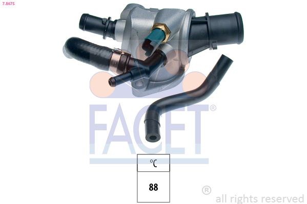 EPS 1.880.675 FACET Opening Temperature: 88°C, Made in Italy - OE Equivalent, with seal Thermostat, coolant 7.8675 buy