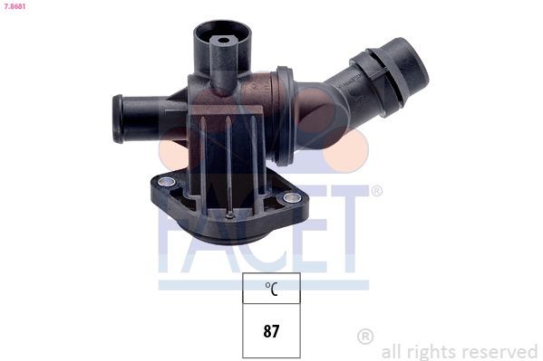 Thermostat FACET Opening Temperature: 87°C, Made in Italy - OE Equivalent, with seal - 7.8681