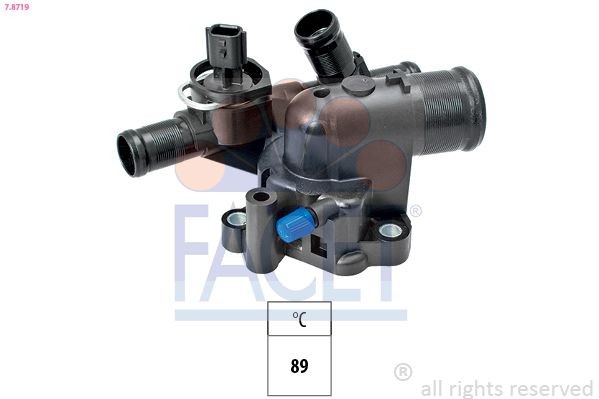 FACET 7.8719 Engine thermostat Opening Temperature: 89°C, Made in Italy - OE Equivalent, with seal