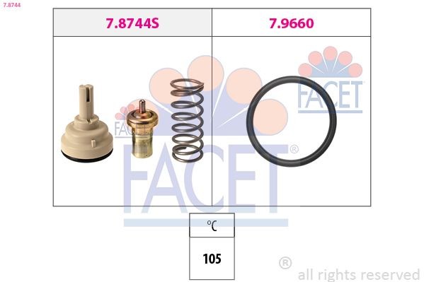 FACET 7.8744 Engine thermostat SKODA experience and price