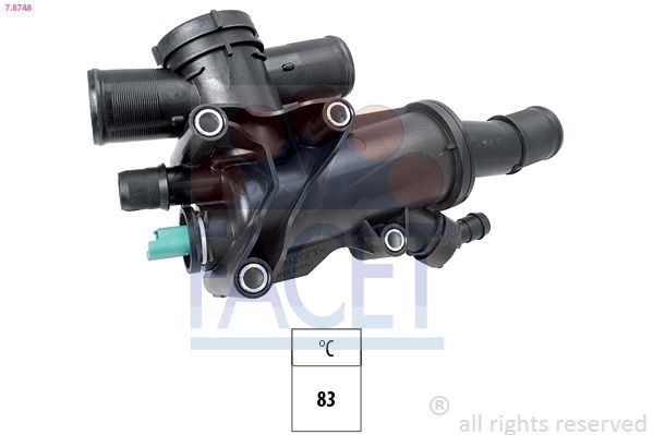 FACET 7.8748 Engine thermostat Opening Temperature: 83°C, Made in Italy - OE Equivalent, with seal