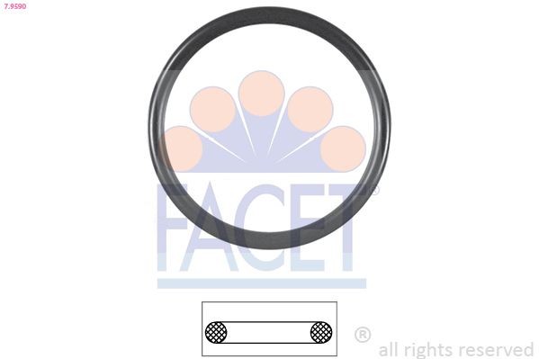 FACET Gasket, thermostat 7.9590 Volkswagen POLO 2010